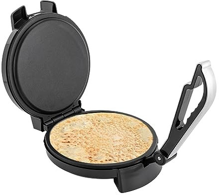 Begoniape Roti Maker 1200W Electric Bake Pancakes Machine for Flat Bread and Tortilla, Compact and Lightweight, Non Stick Coating Chapati Maker With Anti-scalding Handle and Indicator Lights