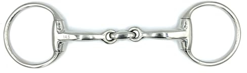 Equine Smile ErgoBit ES0083 Mors à tête d'olive double cassé en acier inoxydable Diamètre de l'anneau 55 mm Épaisseur de la morsure 14 mm (10,5 cm)