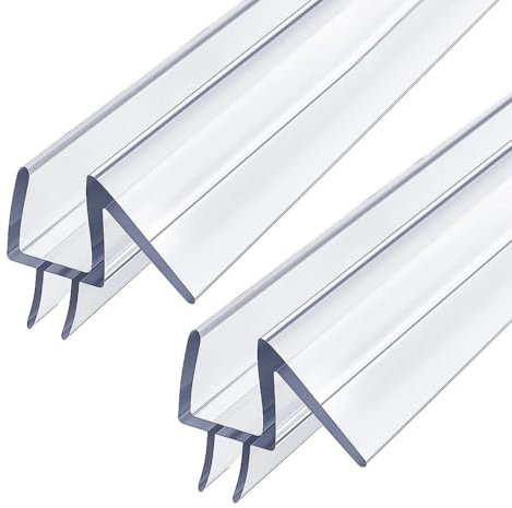 Wuyangcun Joint bas de porte de douche 2 x 70cm (140cm) en PVC transparent pour verre sans cadre 6 à 12mm étanche rigide facile à couper et installer (6mm)