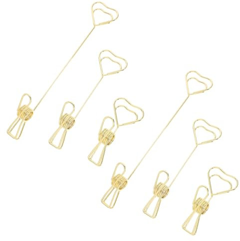 SEWACC 6stücke Kartencliphalter in Herzform Memo-notiz-halter Display-pick-ständer Für Schreibtischorganisation Tragbarer Visitenkartenhalter Home-party-kartenständer