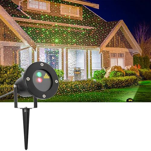Outdoor House Garden Tree Lawn Light Projector, IP65 Waterproof, Zinc Alloy,Classic Firefly Fireworks Effects,2in1 Indoor Disco Light for Birthday Parties Christmas Halloween Room Bedroom Decoration