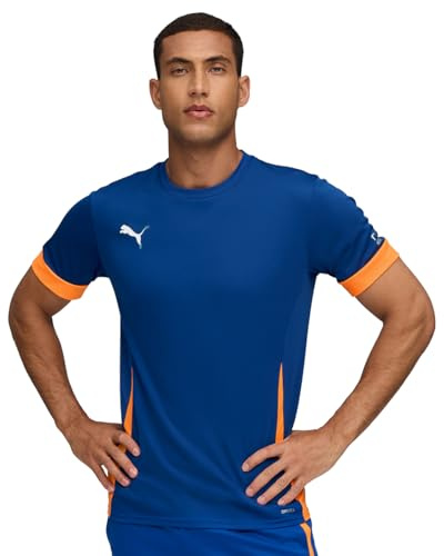 Puma Mens Individual Padel Jersey Vivid Blue-PUMA T-Shirt, Vivid Blue-PUMA White-Heat Fire, L