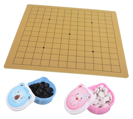 Didiseaon Set di Scacchi per Bambini a Tema Orso Cartone Animato, Leggero e Educativo, Tavola Doppia Faccia 9x9 e 13x13, per Famiglia e Viaggi