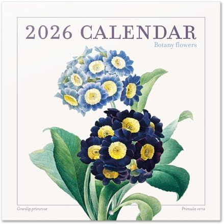 Calendario de Pared Botánico 2026 12 x 12 pulgadas FSC® Libre de Plástico - Comienza la Semana el Domingo | Planificador Familiar Calendario de Flores 2026