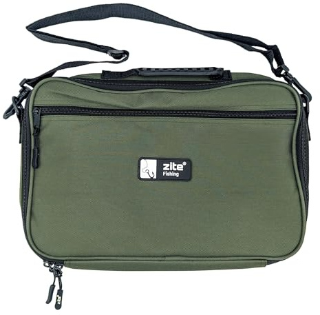 Zite Fishing Forellenteig Tasche 23x36x6 cm | Für bis zu 20 Teige | Forellenköder | Klarsichttaschen & Frontfach | Robuste Zubehörtasche für Forellenangler | Wasserfest & Tragbar | Kompakt &