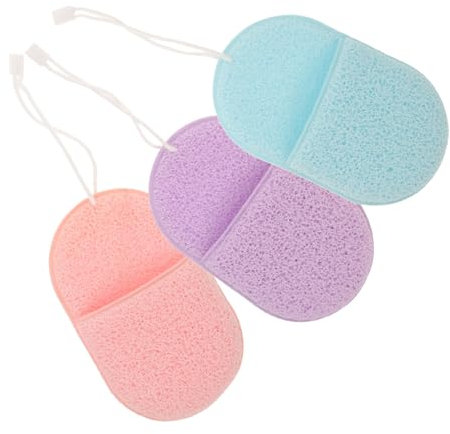 VICASKY 3pezzi Spugna Per Viso Esfoliante Strumento Per Pulizia Del Viso Spugna Detergente Per Lavaggio Del Rimuove Sporco e Sebo Facile Da Usare Design Guanto Per Dita