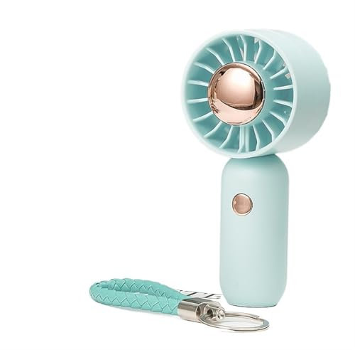 Mini ventilador portátil de mano con carga inalámbrica, ventilador de escritorio USB para el hogar y la oficina, ventilador de refrigeración personal azul compacto