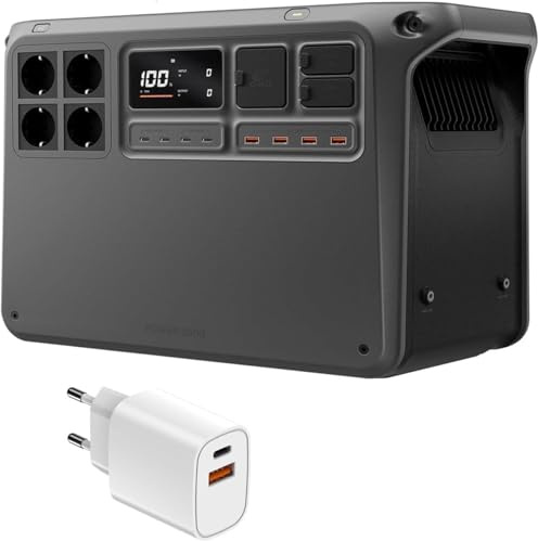 DJI Power 2000 stazione di alimentazione portatile, batteria LFP da 2048 Wh | Dimensioni compatte, uscita stabile da 3000 W, ricarica rapida, generatore elettrico per casa, campeggio e camper, off-grid