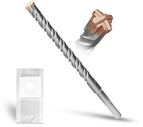 METOTY SDS Plus Hammer Drill Bit 14mm×160mm, with 4 Carbide Cutting Edges, Head with Coating, Masonry Drill, Hammer Drill, Concrete Drill, for Stone, Concrete, Natural Stone, Brick Wall