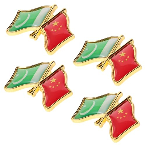 Healvian 4piezas Broche De Amistad Entre Pakistán y China Metal Pin De Solapa Esmaltado Hecho Mano Para Camisas Chaquetas Bolsos y Accesorios