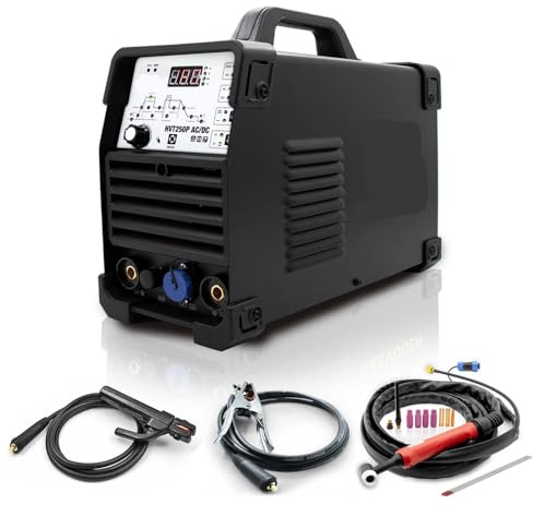 Poste à souder TIG pulsé 4 en 1 AC/DC 200 A en aluminium HVT250P, poste à souder à l'arc MMA, onduleur IGBT, HF TIG 2T 4T(HVT250P ACDC)