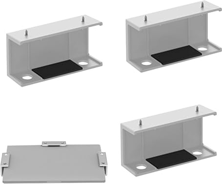 Generisch Supporto per computer portatile sotto scrivania – sotto il supporto da scrivania | Rivenditore di protezione | Viti nere e bianche per laptop, scatola via cavo, modem, router, TV box