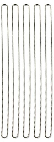PXAMORTEL Metallkugelkette, 5 Stück mehrfarbige Metall-Kugelketten 1,5–2,4 mm, 70 cm, for die Herstellung von DIY-Schmuck(Bronze,1.5mm)
