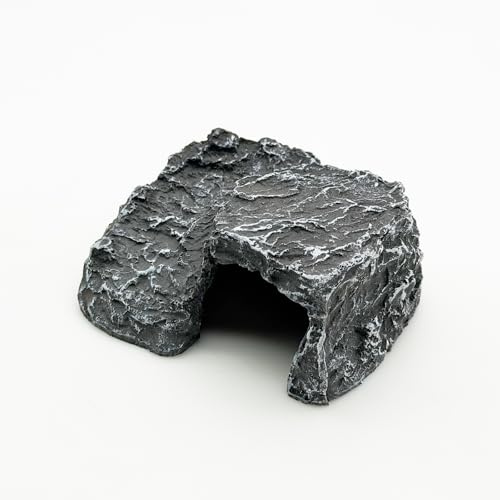 Resin Reptile Rock Cave, Reptile Cave Climb Hideout Hideaway Turtle Basking Rock Platform Lizards Hideaway for Terrarium Habitat Decor (GS0574)