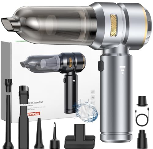 Handheld Vacuum Cleaner, 21000Pa Car Vacuum Cleaners Mini Hoover, 4-in-1 Portable Vac Powerful for Vehicle, Table, Home, Pet Hair, Office (Grey)