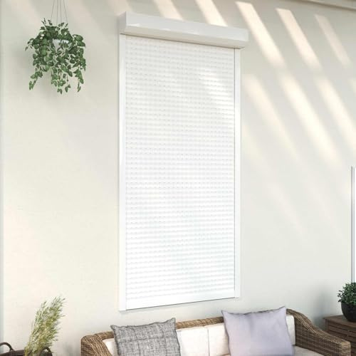 Kaloriko Tenda avvolgibile in alluminio e poliuretano, 110 x 220 cm, resistente alle intemperie, con lamelle, protezione termica, protezione antieffrazione per balconi, terrazze, facciate, persiane
