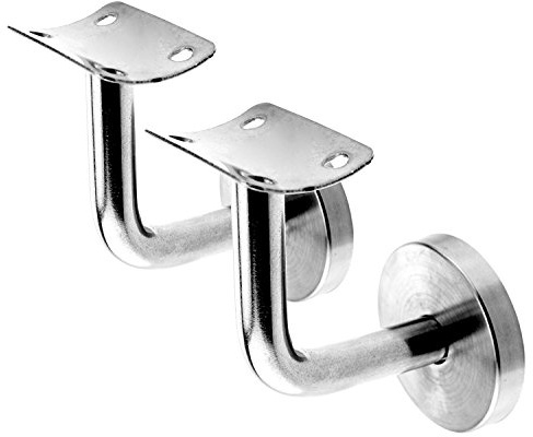 Musuntas 2 x Edelstahl Handlaufträger Edelstahlhandlauf Handlaufhalter Handlauf Wandhalter Wandhalterungen Treppengeländer LäufeUnterstützung