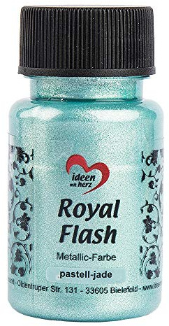 Ideen mit Herz Royal Flash, Acryl-Farbe, metallic, mit feinsten Glitzerpartikeln, 50 ml (pastell-jade)