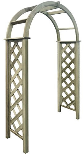 Festnight Arche de Jardin en Bois avec Treillis Vert Imprégné