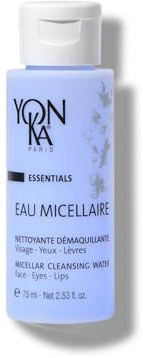 Eau Micellaire Démaquillante Yonka 75ml - Nettoyant et Démaquillant Visage Doux - Tous Types de Peaux, Sans Rinçage - Immortelle Bleue et Huiles Essentielles de Rose et de Camomille