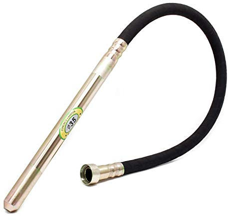 Wiltec Rüttelflasche mit Ø 35 mm für Elektro Betonrüttler, Flaschenrüttler mit 150 cm Schlauchlänge, Innenrüttler mit flexibler Welle