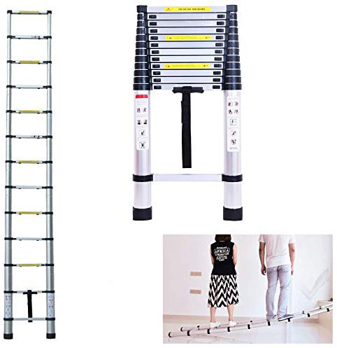 Scala telescopica 5 m/16,4 piedi 150 kg di capacità scale diritte in alluminio portatile leggero compatto risparmiare spazio per la casa fai da te Builder fornitura tetto decorazione lavoro