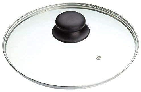 Copper Top Tempered Glass Saucepan Casserole Frying pan Lid (14 cm, 16 cm, 18 cm, 20 cm, 22 cm, 24 cm, 26 cm, 28 cm, 30 cm, 32 cm, 34 cm, 36 cm, 38 cm, 40 cm) Replacement Lids for Pans and Pot (24cm)