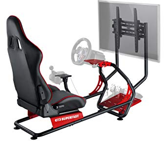 Oplite Gt3 Superfast Scacciapensieri Da Corsa E Telaio Per Volante Logitech E Thrustmaster Nero Op-Ws-Gt3