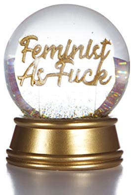 Boxer Gifts Boule à Neige Fantaisie à Paillettes Feminist As F**k | Cadeau de Noël et d'anniversaire Amusant pour Elle, doré