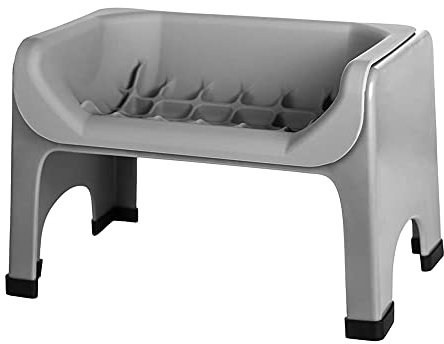 Fluff Trough Elevated Slow Feeder Dog Bowls | Puzzle Cat Bowl with Vet Approved & Non-Toxic Silicone Minimizes Neck Strain | Slow Feeder Bowl Inset Ideal for Flat Face Pets (Grey)