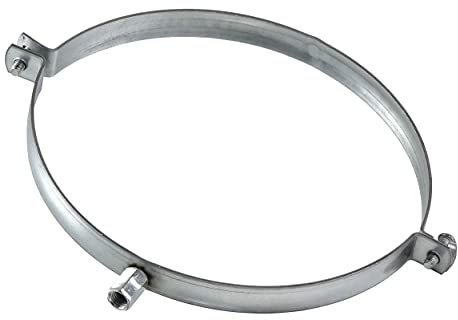 Abrazadera de Tubo de Ø 200mm de Acero Galvanizado para Soporte de Tubos de Calefacción, Canalón, 1 Unidad