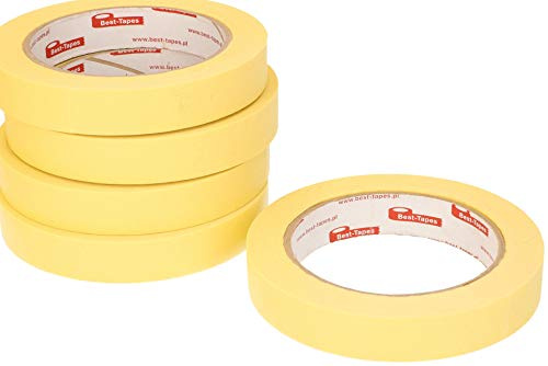 KOTARBAU® Lot de 20 Rubans de Masquage 19 mm x 50 m Ruban de Protection Autocollant Jaune pour Travaux de Peinture