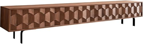 DELIFE TV-Board Fevo Akazie Braun 220 cm 4 Türen L-Fuß Lowboard