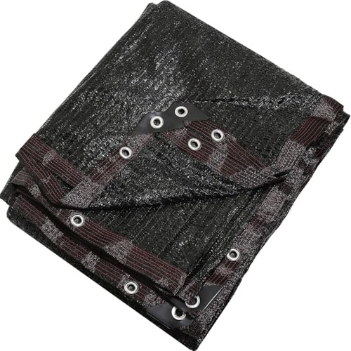 30% negro de 10 x 20 pies, lona de malla duradera con ojales, malla resistente para jardín, sombreado anticongelante para cubierta de pérgola, invernadero, cultivo de plantas