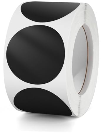 Runde Aufkleber Schwarz 38mm Selbstklebende Farbkodierung Klebepunkte | kleine Rolle Etiketten, Markierungspunkte, Punktaufkleber, Round Sticker 500 Stück