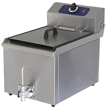 Friteuse Professionnelle Électrique de Table avec Robinet de Vidange, Capacité de l'Huile 8 ou 16 Litres - Virtus