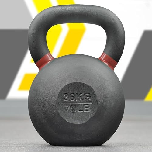 FORZA Pro Cast Iron Kettlebells | Powder Coated Grip Weight Training Equipment for Home Gym, Conditioning & Functional Fitness | 4kg to 48kg