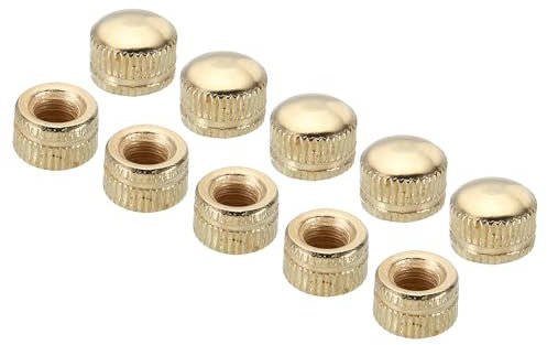 PATIKIL M6x9x11 Cap Nut, 50 Pcs Acorn Nut Screw Knob Cap Insert Bolt Cover Female Thread Knurled Decorative Hardware Fittings Light Fixtures, French Gold