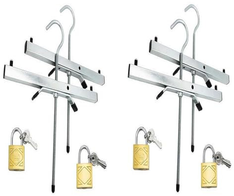 Ladder Roof Clamps - 2 Roof Rack Clamp Lock, Lockable Safe Ladders, Ladder Clamps Pair, Ladder Brackets | Securing Ladder Clamps, Ladder Mounting Brackets, Adjustable Ladder Clamps for Roof Rack