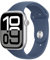 Apple Watch Series 10 (GPS 46 mm) Smartwatch mit Aluminiumgehäuse in Silber und Sportarmband in Denim (M/L). Fitnesstracker, EKG App, Always-On Retina Display, Wasserschutz