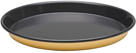 Riess, 0649-026, Pizzablech, Back- und Servierform Ø 32cm, GOLDGELB, Vol. (rec.): 1,7 Liter, Made in Österreich, LBH: 32,1x32,1x3,4cm, 0,889kg, Backform, Servierform, Kuchenform, Gasherd geeignet