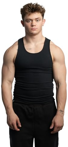 Ekkovision Beaters, Men's Tank Tops, Cotton Spandex, Black, L