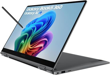 Samsung Galaxy Book5 360, Copilot+ PC (2025) 15.6, Intel Core Ultra 7 Processor, S Pen Included, 16GB RAM, 1TB Storage, Grey