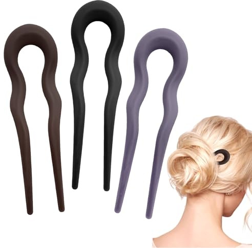 3 Stück U-Förmige French Hair Pin, Haarnadel, U-förmige Haarschmuck | Women Haarspangen für Hochsteckfrisuren, ABS-Material, Vielseitig, Elegante Hair Accessories