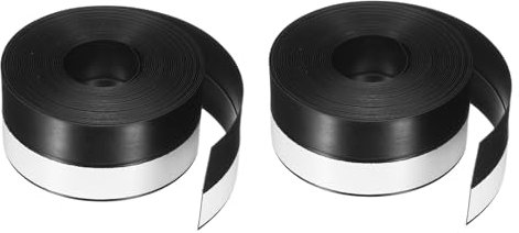 sourcing map 2pcs Weather Stripping Door Seal 16.4ft x 35mm Silicone Seal Strip for Door Draft Stopper Adhesive Tapes Window House Shower Glass Gaps Length 5m, Black