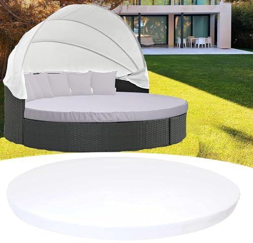 Outdoor-Tagesbett-Abdeckung mit Gummiband, 167,6 cm, rund, für Terrasse, Tagesbett, einfache Passform, Ersatz-Sonnenbettbezug, wasserdicht und UV-beständig (B 167,6 cm)