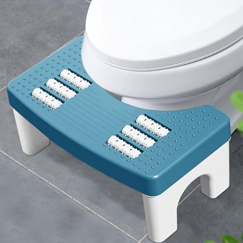 Toilettes de Salle de Bain, Tabouret de Toilette Physiologique, Marche Portable pour la Maison pour Salle de Bain, Tabouret de Toilette Squat, Pratique et Compact, Robuste (Bleu)