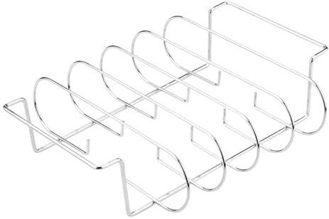 JIEBWCHA Supporto Per Costine Da Barbecue, Griglia in acciaio al carbonio, Accessorio per Barbecue e Supporto per Bistecche, per Cucina, Preparazione, Cottura al Forno, Uso Esterno, Campeggio e Riposo
