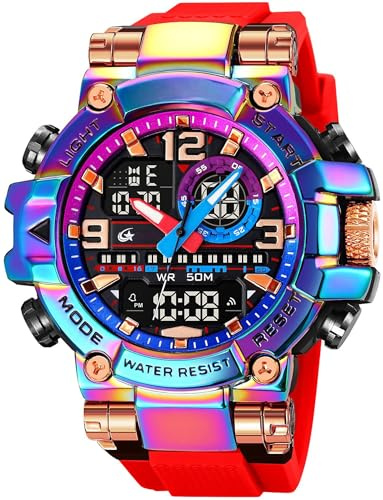 findtime Armbanduhr Herren Groß Sportlich Digitaluhr wasserdichte Robuste Outdoor Uhr für Männer Jungen Jugendliche Sportuhren LED Alarm Doppelzeit