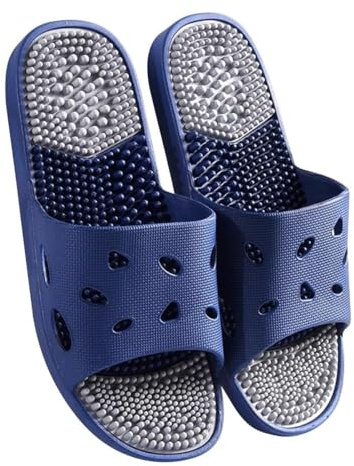 Massagetofflor Halkfria Duschskor Med Öppen Tå Män Dam Reflexologi-akupunktur Sandaler Akupressurtofflor För Plantar Fasciit Djupmassageapparat För Fotvävnad(Blue,38/39 EU)